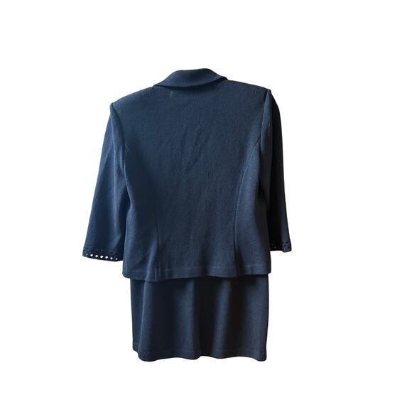 St. John Santana knit classic work business skirt suit gold buttons size 4/6 - Picture 2 of 11